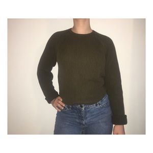 Army green sweater